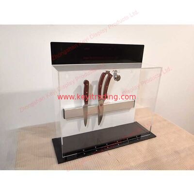 Countertop Wall Mounted Clear Acrylic Knife Display Case With Lock