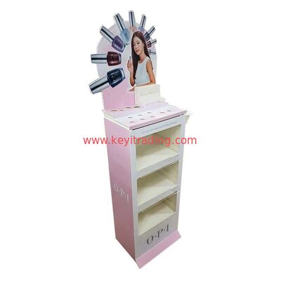 Vloerstaande PVC cosmetische displaystandaard Retail Opi nagellakrek