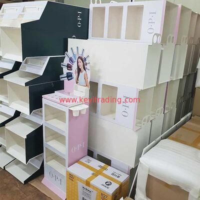 Vloerstaande PVC cosmetische displaystandaard Retail Opi nagellakrek
