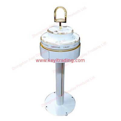 Makeup Shop Floor Standing Rotating Cosmetics Display Rack With Drawer