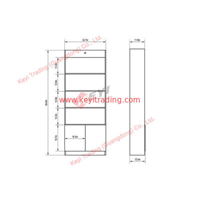 white retail store display shelf with LED light MDF wood commercial booth OEM design with size cosmetic perfume display