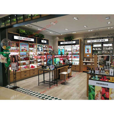 Customized Cosmetic Wall Display Stand Shopping Mall Showcase Retail Perfume Store Furniture Cosmetic Display Cabinet