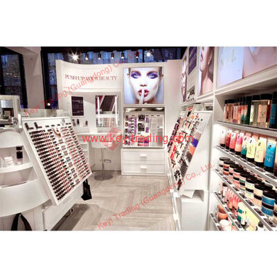 Luxe Custom Parfum Showcase Schappen Boetiek Cosmetische Display Wandkas met LED-verlichting