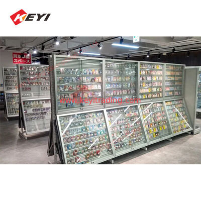 Acryl gesorteerde kaartdisplaystandaard Afsluitbare verzamelbare sportkaartdisplay Muurhandel Cadeaukaartdisplaystandaard