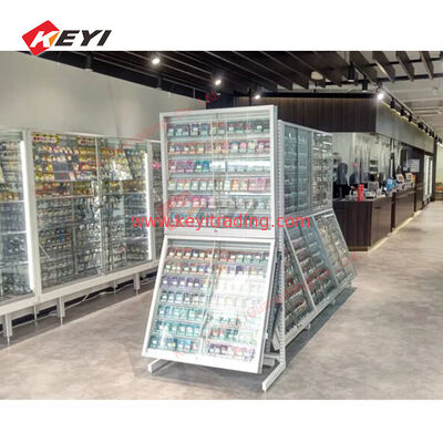 Gegradeerde sportrailkaartvitrine Honkbalkaartdisplaystandaard Detailhandel Groothandel Trading Card metalen en acryl displayrek