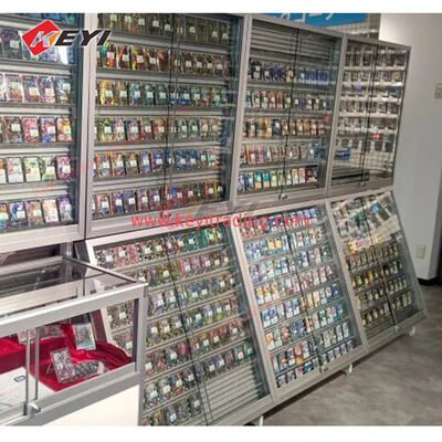 Op maat gemaakte transparante TCG kaarten Frames Clear Card Stands Metal Floor Standing Trading Card Display Case Voor Pokémon