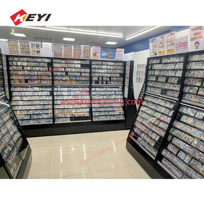 Op maat gemaakte transparante TCG kaarten Frames Clear Card Stands Metal Floor Standing Trading Card Display Case Voor Pokémon
