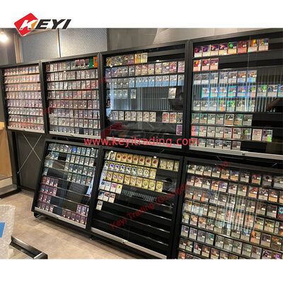 Gegradeerde sportrailkaartvitrine Honkbalkaartdisplaystandaard Detailhandel Groothandel Trading Card metalen en acryl displayrek