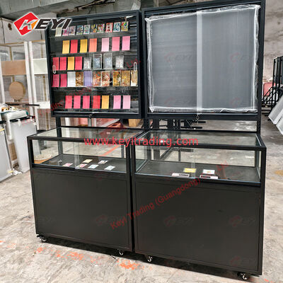 Herplaatsbare railkaartvitrine Retail Groothandel Pokemon Trading Card Metaal en acryl displayrek voor TCG Store