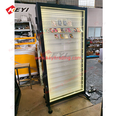 Customize Acrylic Collectable Sports Cards Floor Stand Led Lights Metal Frame Showcase Collectible Trading Card Display Case