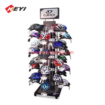 Op maat gemaakte detailhandel Vloerveiligheid Helmetstand Fietshelm Displaystand