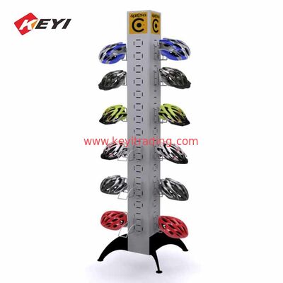 Op maat gemaakte detailhandel Vloerveiligheid Helmetstand Fietshelm Displaystand