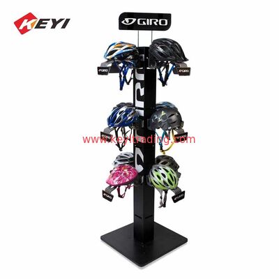 Op maat gemaakte detailhandel Vloerveiligheid Helmetstand Fietshelm Displaystand