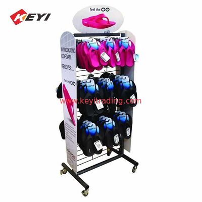 Retail Pos Sandal Stand Hanging Flip Flops Display Rack with 4 Caster