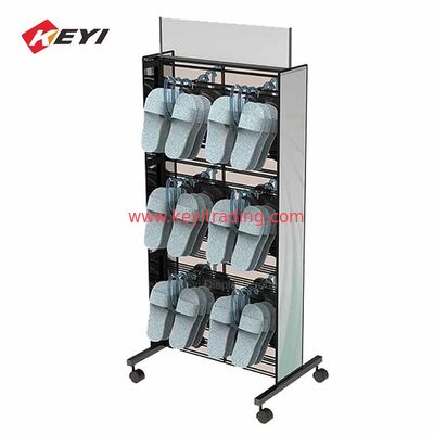 OEM&ODM Floor Zwarte metaaldraad Sandalen Display Stand Met Haakjes