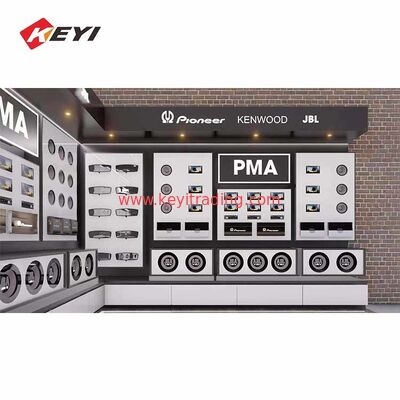 Custom Design MDF Retail Furniture System Car Audio Display Stand with led light