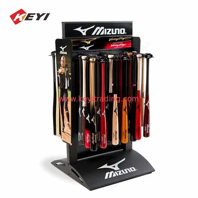 Custom Floor Standing Black Metal holder Baseball Bat Display Stand For Retail