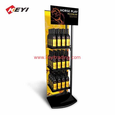 Hot Custom Floor Standing 4 Tier Metal Shelf Bier Display Stand Rack