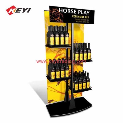 Hot Custom Floor Standing 4 Tier Metal Shelf Bier Display Stand Rack