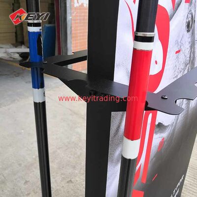 Custom Graphics And Black Metal 24 Fishing Rod Display Stand For Sale