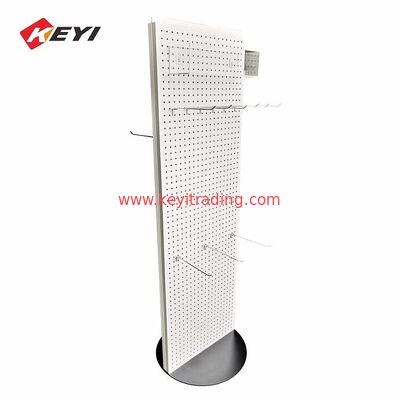 Upright Metal Plate Stand Retail Pegboard Display Shelf Hair Bundle Display Rack
