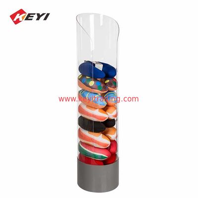 Floor Standing Clear Cylinder Acrylic Neck Pillow Display Stand
