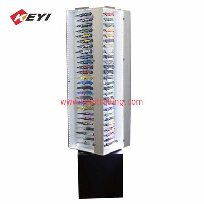 Retail Shop Illuminating Floor Standing Knife Display Cases With Led Light