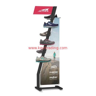 Made In China OEM Black Powder Coating Metal 4 Shoe Stand Display