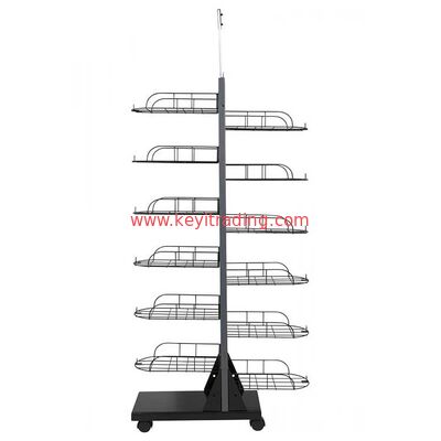 Factory Custom Double Sided Floor Baseball Cap Rack Hat Display Stand