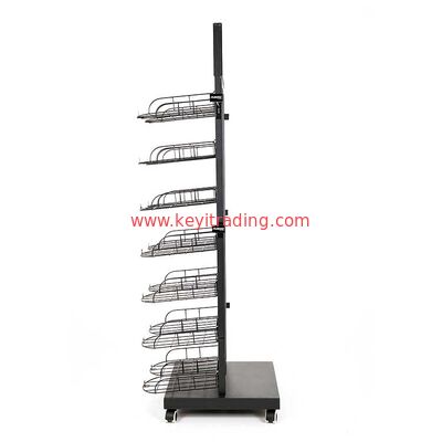 High Quality 2 Way Black Floor Metal Display Rack For Baseball Hat