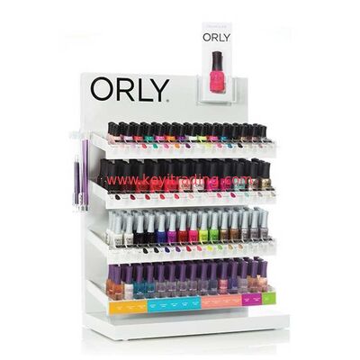 Aangepast logo aanrechtblad 3 4 5 lagen witte metalen planken nagellak displaystandaard
