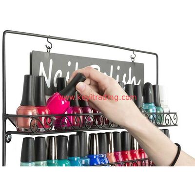 Muurmontage 6-Tier Zwarte Metalen Draad Nagellak Display Rack - Made in China