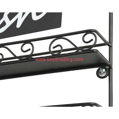 Muurmontage 6-Tier Zwarte Metalen Draad Nagellak Display Rack - Made in China