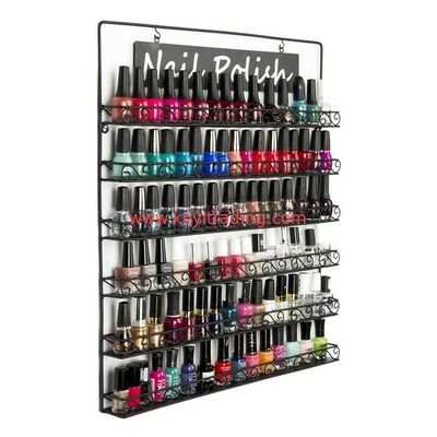 Muurmontage 6-Tier Zwarte Metalen Draad Nagellak Display Rack - Made in China
