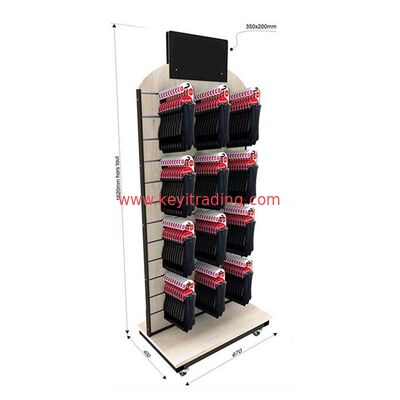 Custom Design Retail Store Houten Sok Display Stand Vloer Slatwall Display
