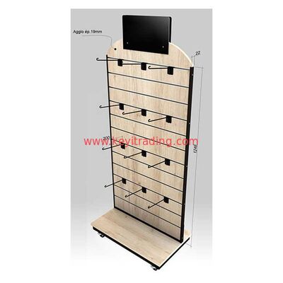 Custom Design Retail Store Houten Sok Display Stand Vloer Slatwall Display
