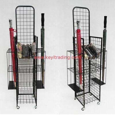 Aangepaste Pop Pos vloerparaplubak metalen draadmand displayrek