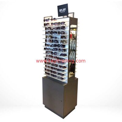 Double Sided Floor Standing Furniture Wooden Sunglasses Display Rack