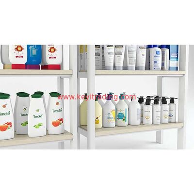 Vloermake-upstandaard Detailhandel Cosmetica-displayrek - 4 houten planken