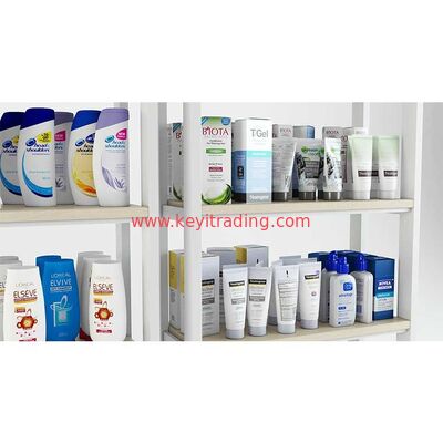 Vloermake-upstandaard Detailhandel Cosmetica-displayrek - 4 houten planken