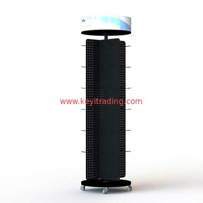 Floor Metal Pegboard Stand Rotating Cell Phone Accessory Display