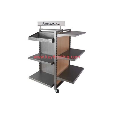 Freestanding Adjustable Shelves Metal Clothing Store T-Shirt Display Rack