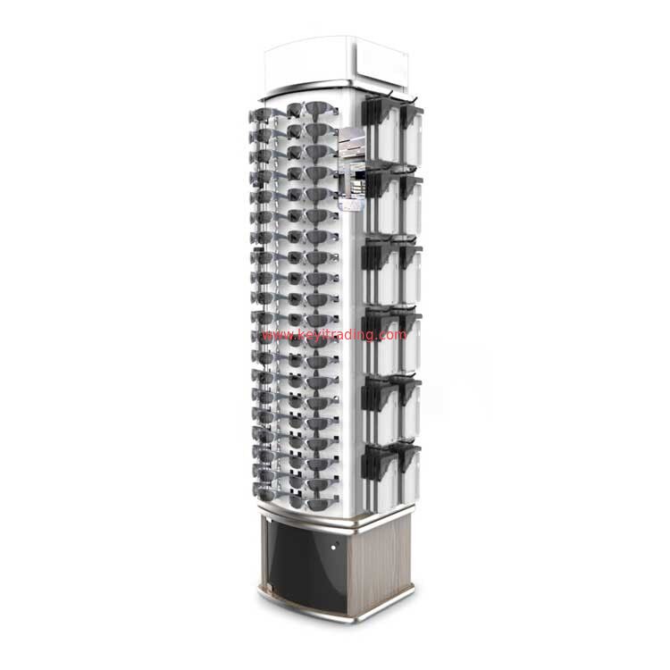 Free Standing 4 Way Mobile Phone Accessories And Sunglasses Display Stand