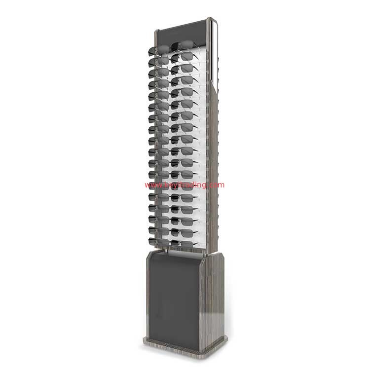 Factory Custom Optical Shop Floor Tower Wooden Furniture Eyewear Displays